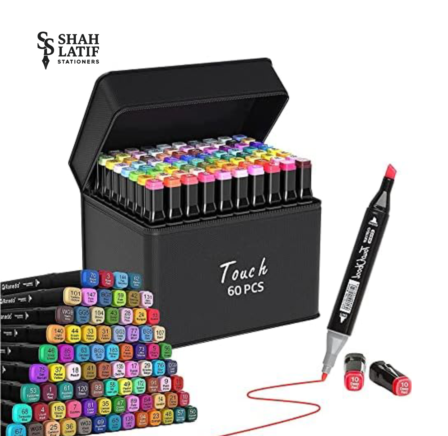 60 pcs Dual Sided Alcoholic Sketch Markers for Coloring Painting Sketching and Drawing