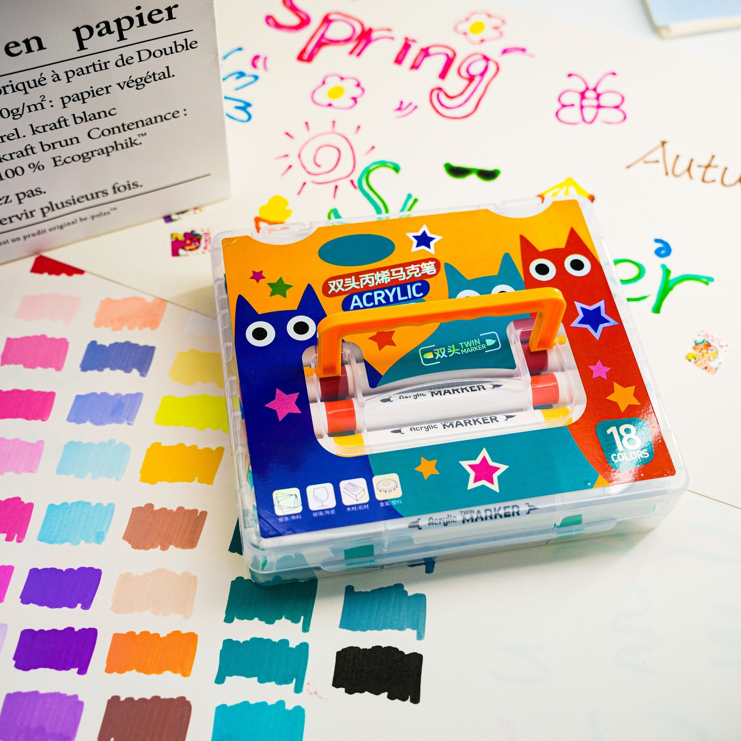 12 Colors Acrylic Paint Marker Pen Set β Paint Pens for Students, DIY Crafts, Canvas & Glass