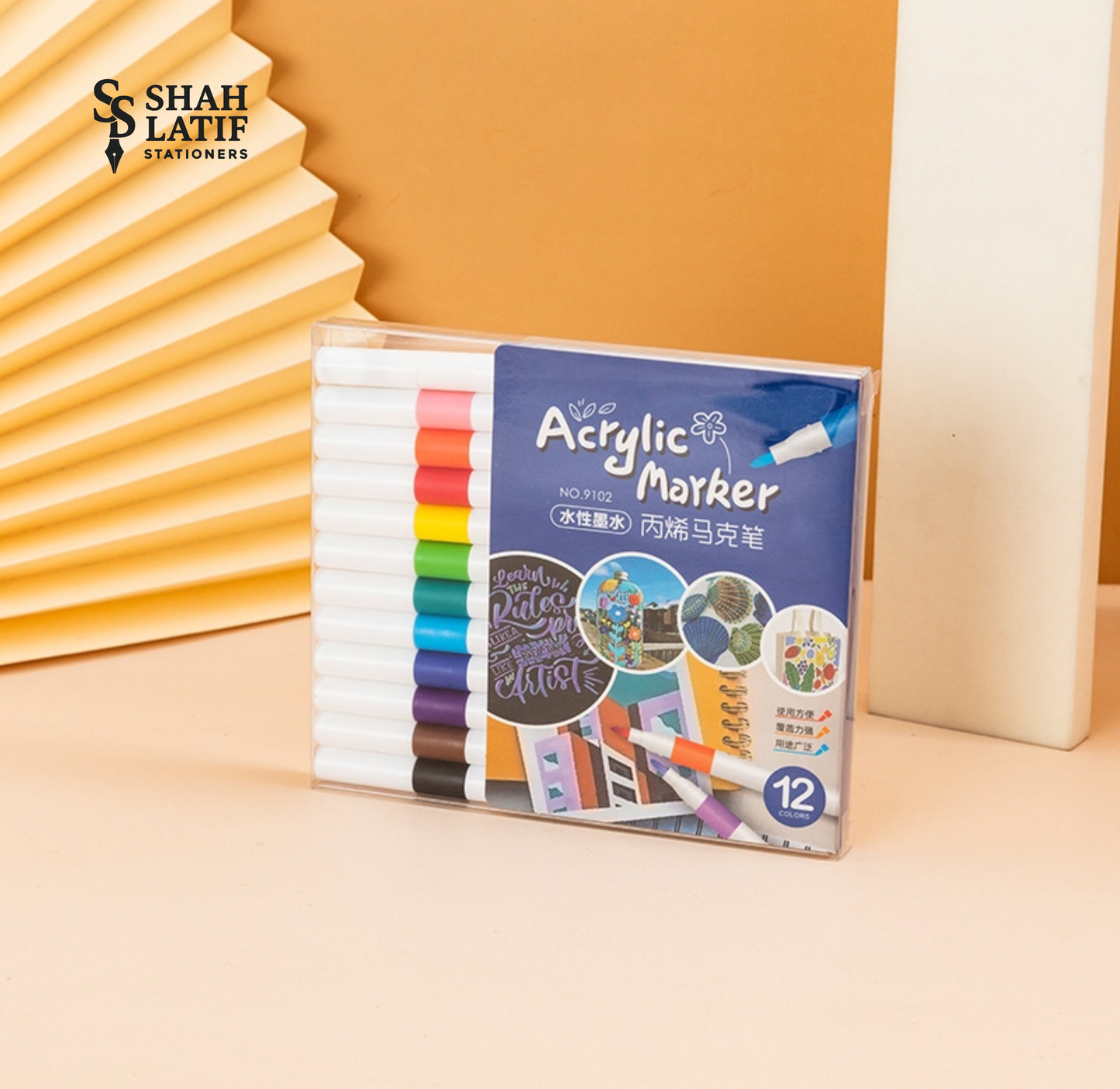 12 pcs Acrylic Paint Markers Wood, Glass, Fabric, Stone Arts and Crafts, Professional Artistic Use