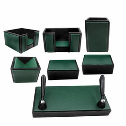 Senator Rexine Leather Desk Organizer 7pcs Set #20 green
