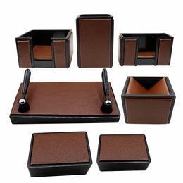 Senator Rexine Leather Desk Organizer 7pcs Set #20 green