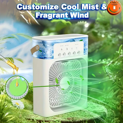 Portable Air Conditioner Fan Mist Fan , Mini Evaporative Air Cooler with 7 Colors LED Light, 1/2/3 H Timer