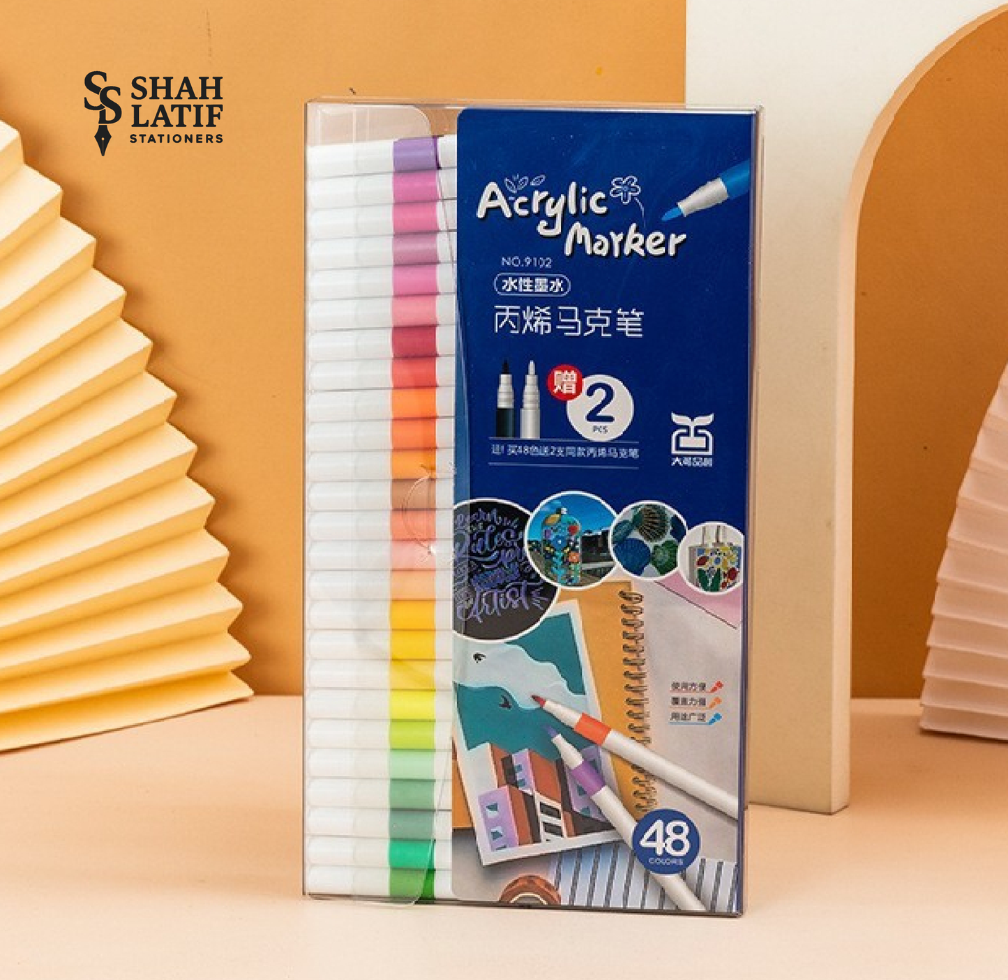 48 pcs Acrylic Paint Markers Wood, Glass, Fabric, Stone Arts and Crafts, Professional Artistic Use