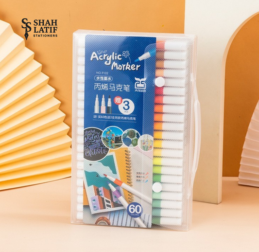 60 pcs Acrylic Paint Markers Wood, Glass, Fabric, Stone Arts and Crafts, Professional Artistic Use