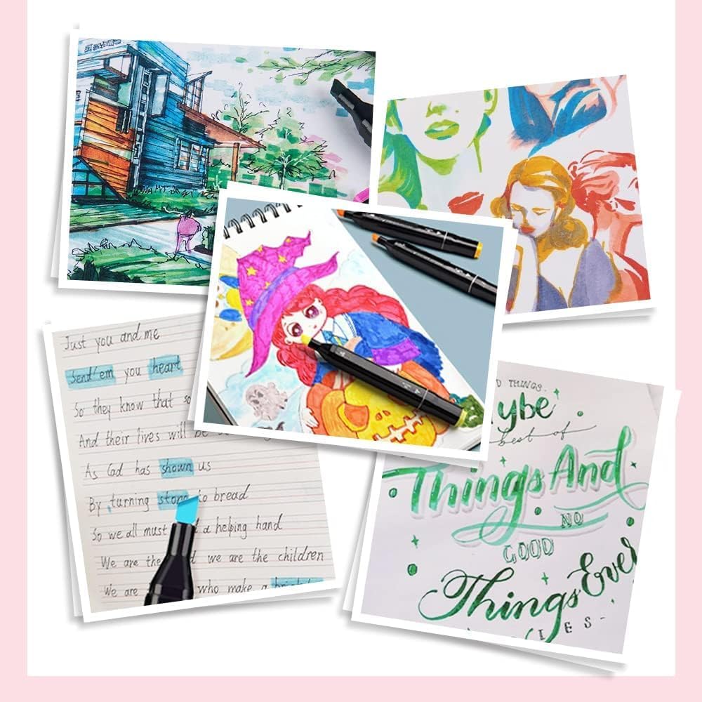 12 pcs Dual Sided Alchol Sketch Markers for Coloring Painting Sketching and Drawing