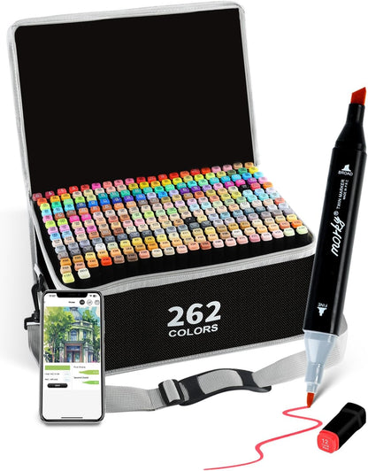 262 pcs Dual Sided Alcoholic Sketch Markers for Coloring Painting Sketching and Drawing