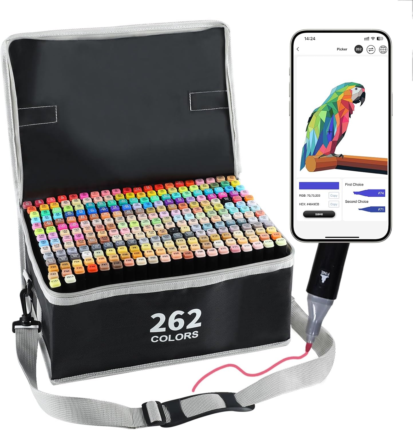 262 pcs Dual Sided Alcoholic Sketch Markers for Coloring Painting Sketching and Drawing