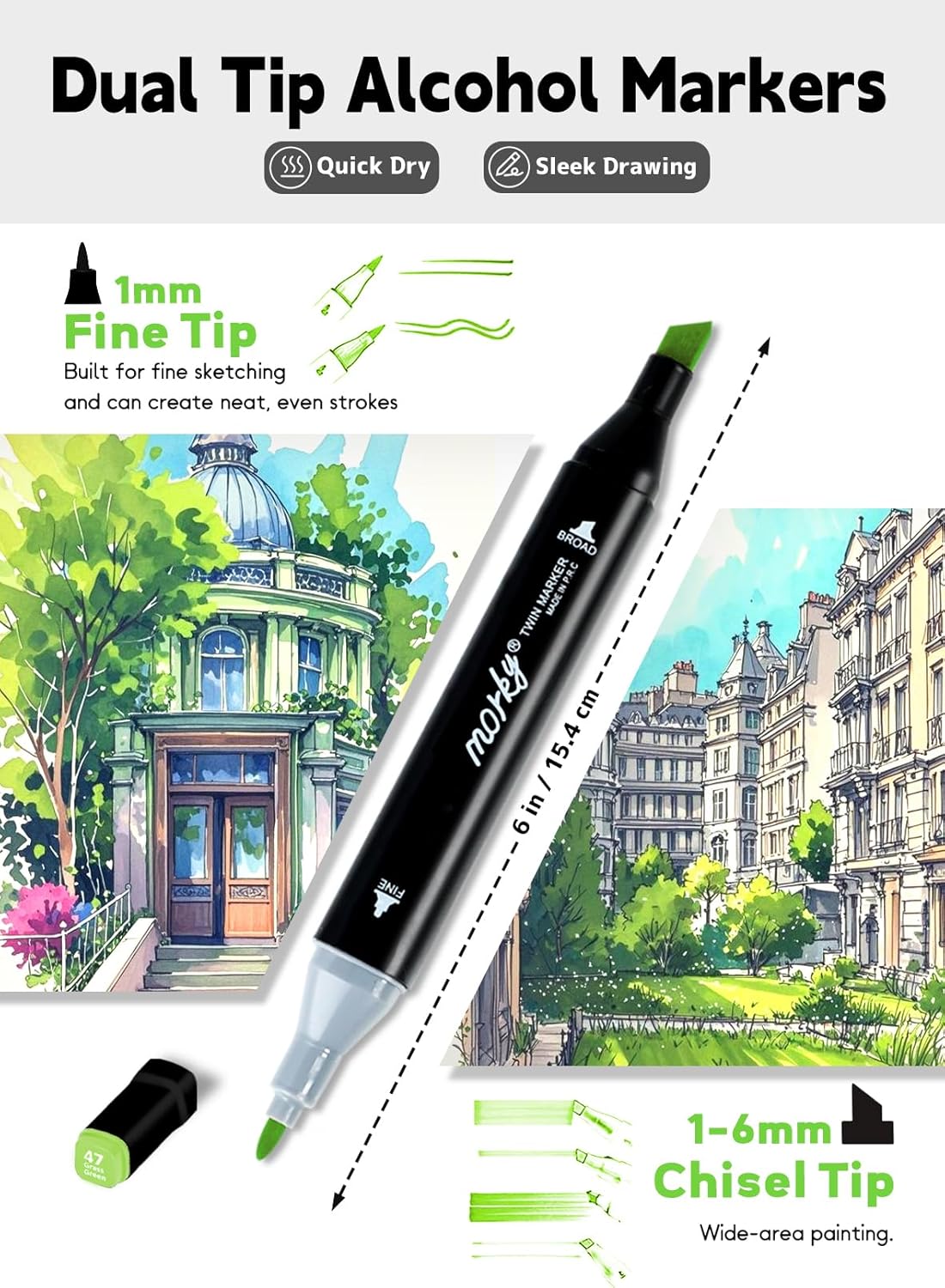 168 pcs Dual Sided Alcoholic Sketch Markers for Coloring Painting Sketching and Drawing