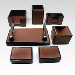 Senator Rexine Leather Desk Organizer 7pcs Set #20 green