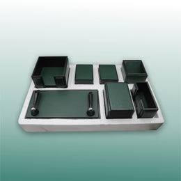 Senator Rexine Leather Desk Organizer 7pcs Set #20 green