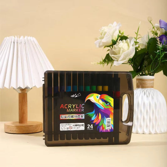 Acrylic Markers Set - Soft Brush Tip Set of 24