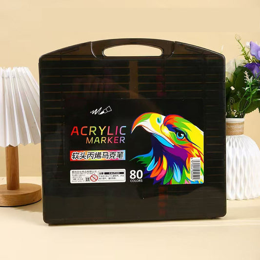 Acrylic Paint Markers Set – Fine Tip & Medium Point, Permanent & Washable Ink – Ideal for Rock, Wood, Glass, Fabric, Ceramic, Stone