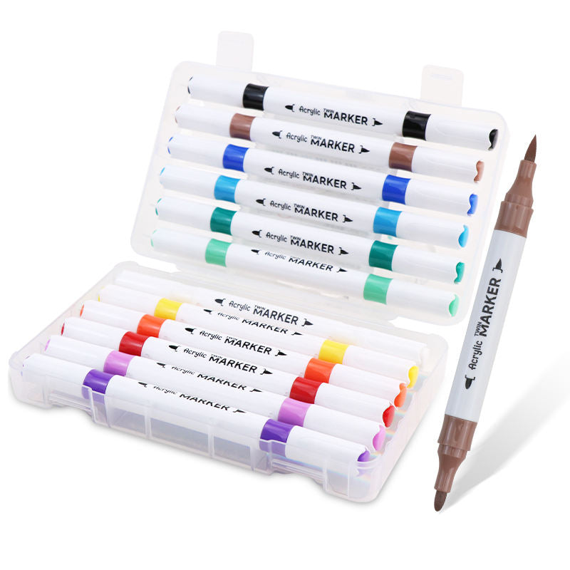 48 Colors Acrylic Paint Marker Pen Set – Paint Pens for Students, DIY Crafts, Canvas & Glass