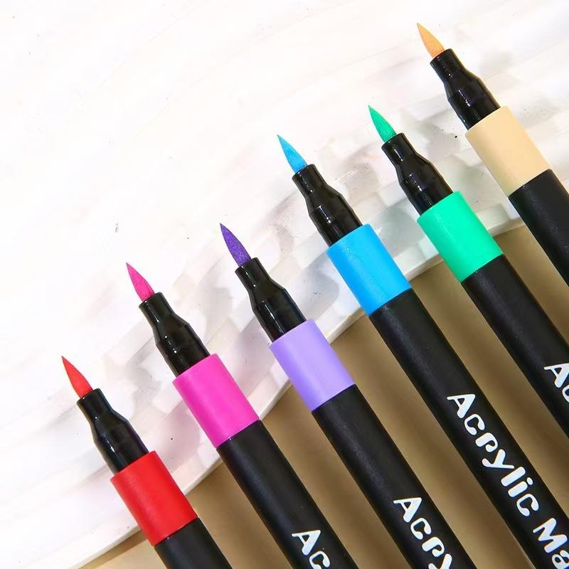 Acrylic Markers Set - Soft Brush Tip Set of 24