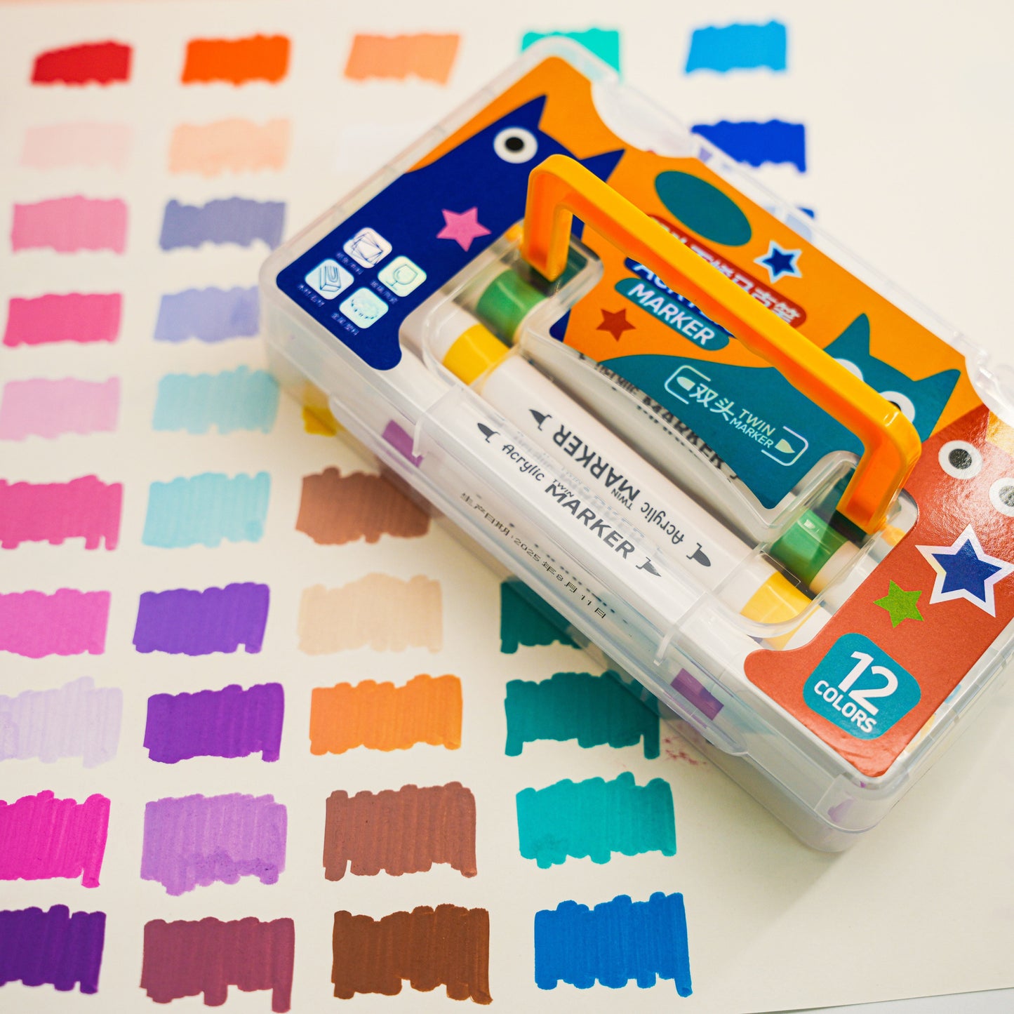 48 Colors Acrylic Paint Marker Pen Set – Paint Pens for Students, DIY Crafts, Canvas & Glass