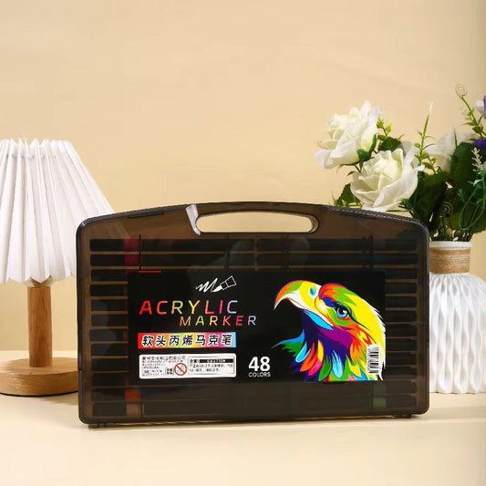 Acrylic Markers Set - Soft Brush Tip Set of 48