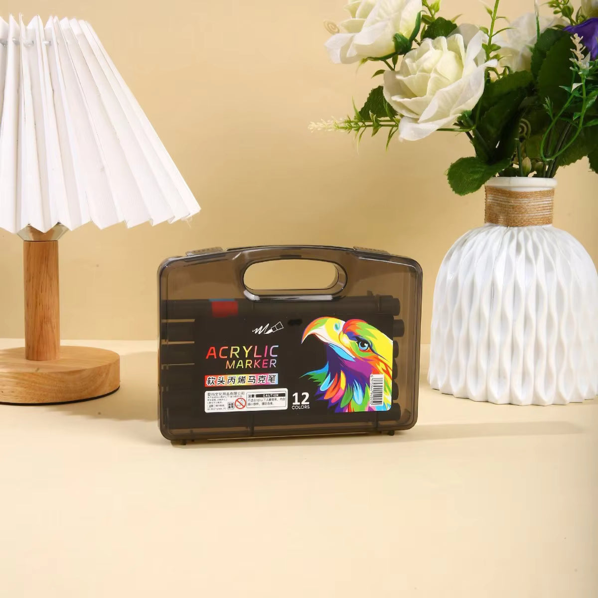 Acrylic Paint Markers Set – Fine Tip & Medium Point, Permanent & Washable Ink – Ideal for Rock, Wood, Glass, Fabric, Ceramic, Stone