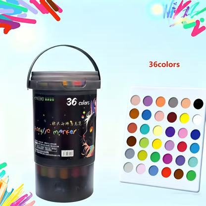 36 Acrylic Paint Marker Set, Drawing Markers, Art Supplies for Drawing, Painting, Marking, Coloring