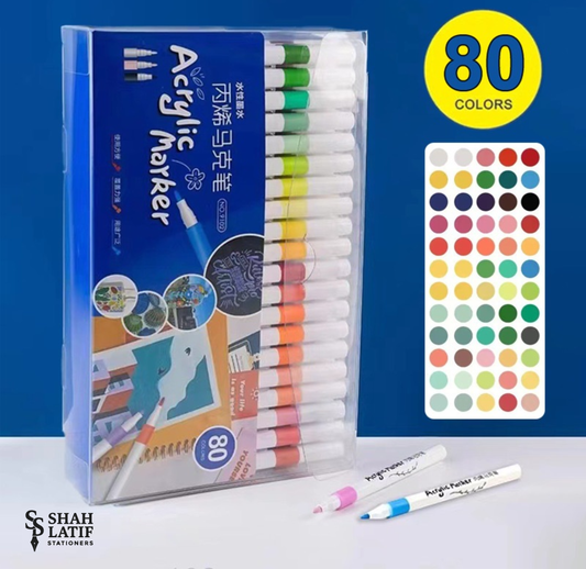 80 pcs Acrylic Paint Markers Wood, Glass, Fabric, Stone Arts and Crafts, Professional Artistic Use