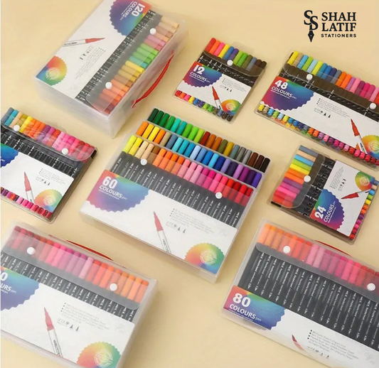 Dual Tip Brush Art Markers, Flexible Brush & Fine Tip, for Adult Coloring, Bullet Journaling, Sketching