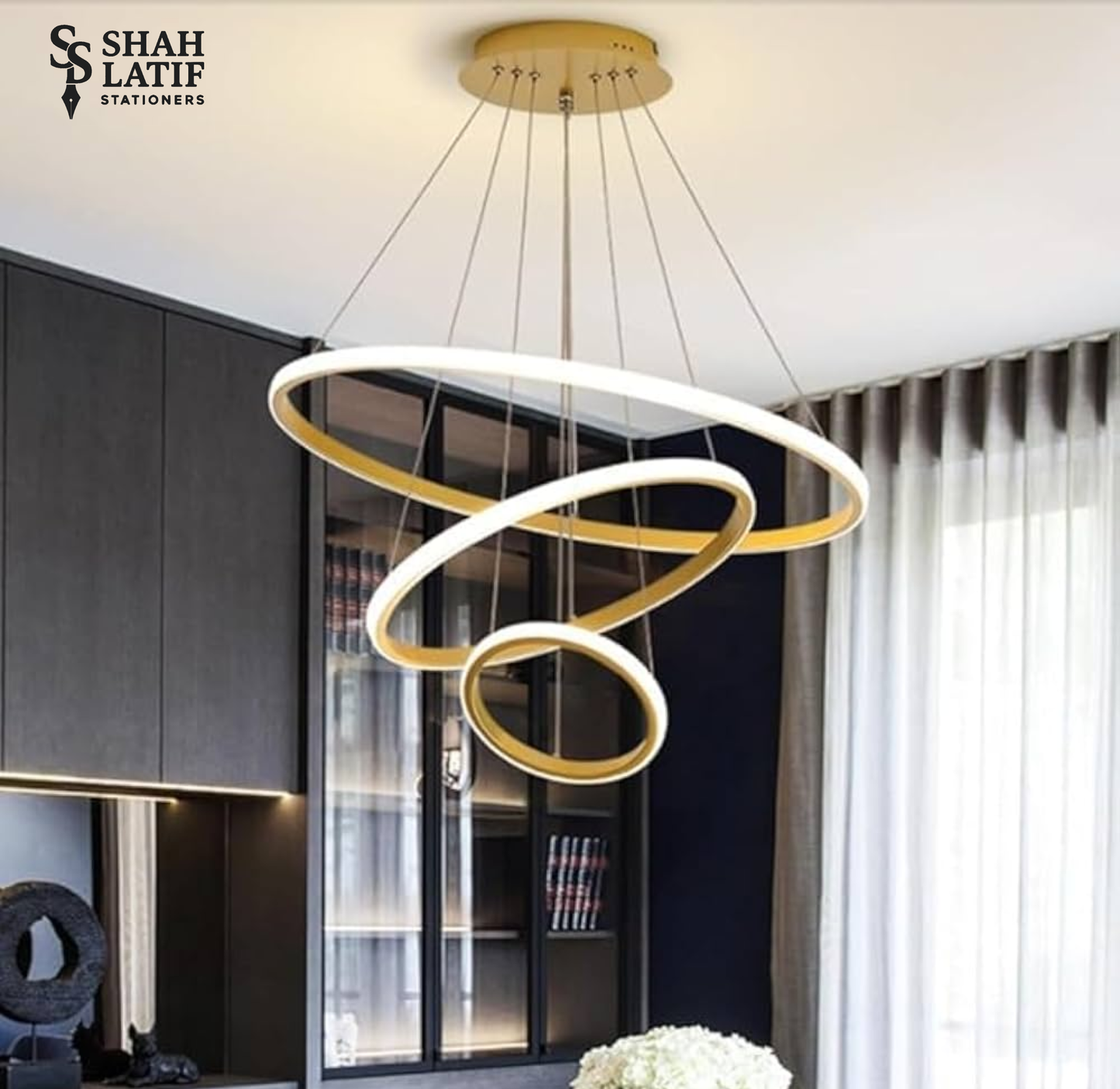Modern Celling Lamp LED Ring Chandelier Three Colors Modern Ring Chandelier