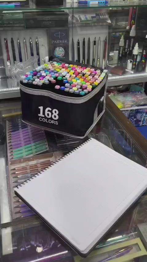 168 pcs Dual Sided Alcoholic Sketch Markers for Coloring Painting Sketching and Drawing